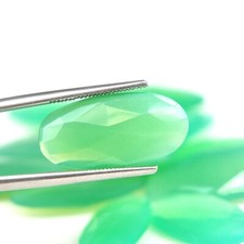 Shola Vrai 20 X 9 MM 1 Pièce Naturelle Vert Chrysoprase Env. 4 Carats Du Brésil