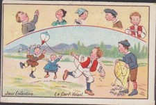 CHROMO ANCIEN PUBLICITAIRE BONNETERIE-MERCERIE MAISON C.DUMONT-LE CERF-VOLANT