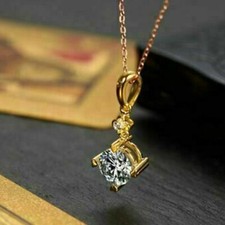 Pendentif solitaire rond