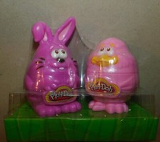 PLAY-DOH VINTAGE . BUNNY & CHICK . LAPIN & POUSSIN EN PATE A MODELER . NEUF