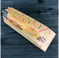 Sac sandwich papier Kraft brun ingraissable dim : 10x35x5,5 cm : 1000 ex