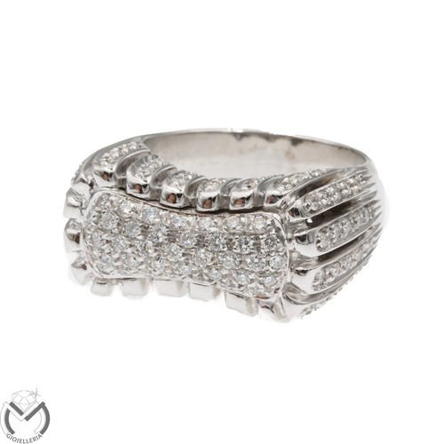 Bague blanc kt - or,