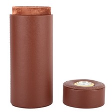 Mini PU Leather Cedarwood Lined Cigar Humidor Storage Pot (Brown)