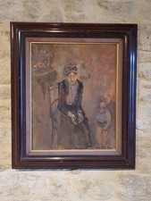 Tableau René Hamiot  grand-mère et petit fils