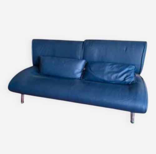 Canapé cuir bleu pleine - en,