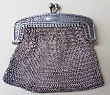 Ancien Porte Monnaie Aumonière à maille Argent VM 800 ART NOUVEAU 56,75 grs