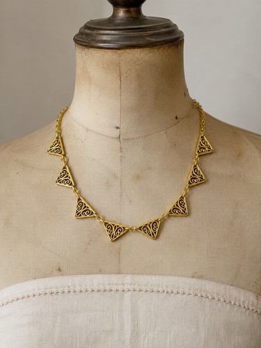 Collier 1940 draperie plaqué - collier,
