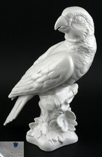 9942132 Porcelaine Figurine wagner&apel Perroquet Ara Blanc H21cm