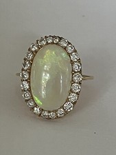 6551- Bague Or Jaune Opale Diamants