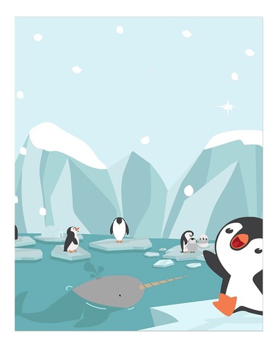 Charmante affiche pingouin - , et