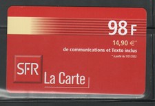LA CARTE SFR 98 F - LUXE - Téléphone Télécarte