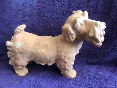 Ancienne statue fox terrier - de,