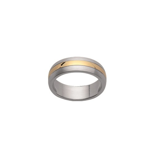 Bague homme color acier - bague, bi-color