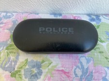 ancien etui boite a lunettes police sunglasses noir 