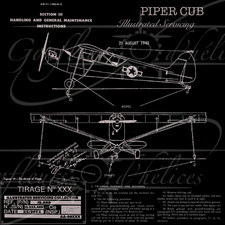 Avion US Piper Cub gravure
