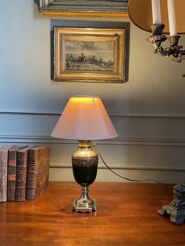 French antique table - table, lamp