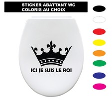 Sticker WC Couronne Roi  Autocollant Abattant Toilettes Humour  Coloris au choix