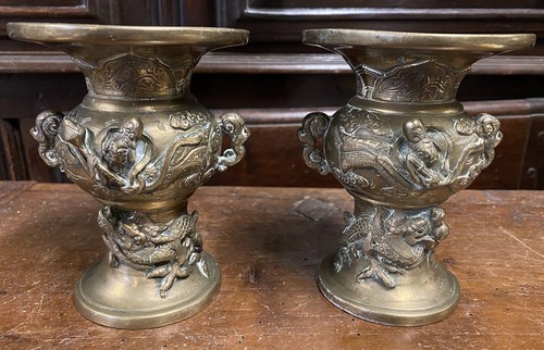 Paire vase bronze chinois - paire,