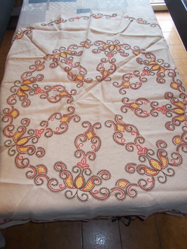 Ancien nappe lin blanc - nappe,
