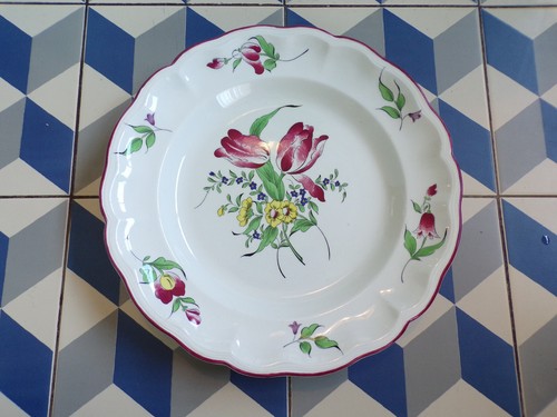 Ancien plat rond lunéville - ancien,