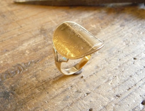 Bague pièce carats - pièce, or
