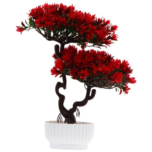 Bonsaï artificiel rouge - artificiel, en