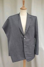 Bespoke Suit Costume 36-38/46-48 Sartoria Grey Wool Herringbone Laine Gris