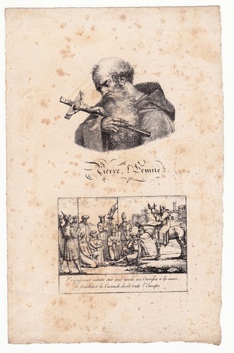 Lithographie pierre ermite - pierre, l'ermite