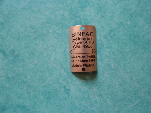 Plaque constructeur sinfac - constructeur,