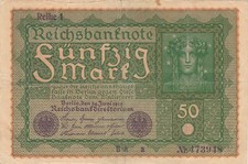 billet ALLEMAGNE 50 mark berlin 24 juin 1922 circulé