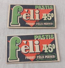 Lot d'anciens papier / feuilles tabac / cigarette, Féli 45, Pastis, Félix Pernod