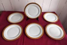 6 assiette a dessert porcelaine limoges Bernardaud Villiers incrustation or fin,
