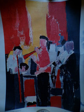 Affiche d'Art Peinture 66x48 Les Musiciens DE STAEL Edition Braun 1972