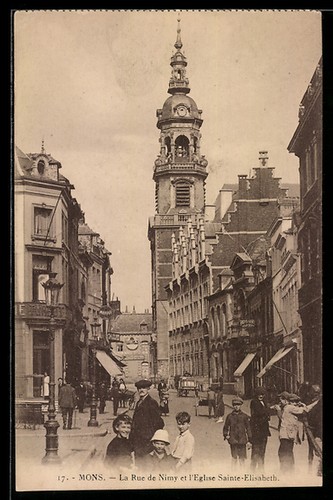 Cpa mons rue - rue, nimy