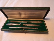 COFFRET , NECESSAIRE A ECRITURE , TAMPON , PLUMIER , COUPE PAPIER , PORTE MINE