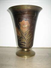 Ancienne Lampe élément Cornet Tulipe Art Déco signé A. DUCOBU décor floral