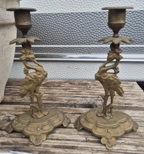 Paire bougeoir bronze - bougeoir,
