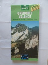 carte  IGN verte  52 Top 100  1 / 100 000 grenoble valence  edition 1   1999