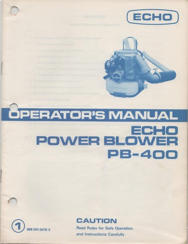 Echo power blower operator - echo,