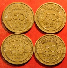 Lot 4 pièces: 50 centimes