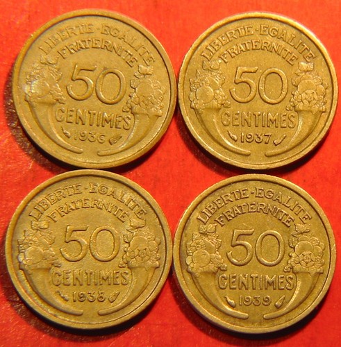Lot pièces 50 - 50, centimes