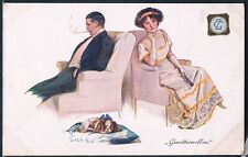 T131 ART DECO a/s SHERIL COUPLE Romance ARMCHAIR DOG 