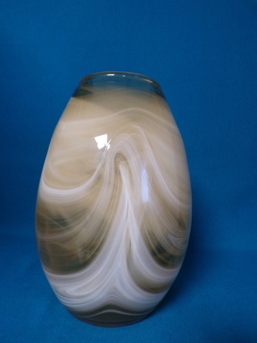 Grand vase verre marbré - en,
