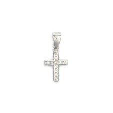 Pendentif "petite croix pavé