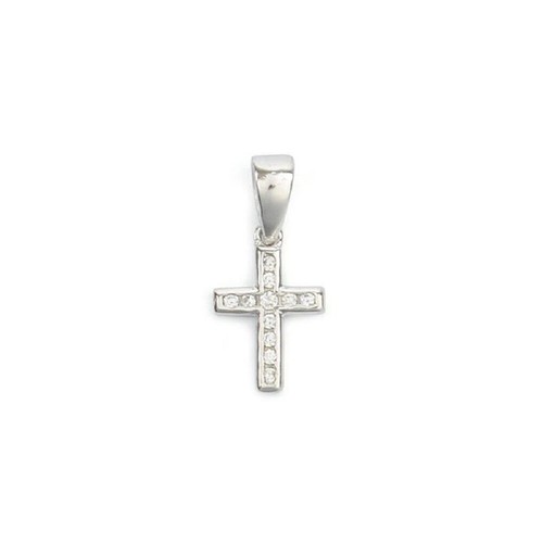 Pendentif petite croix pavé - "petite,