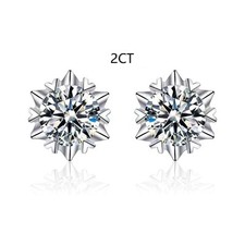 Pendentifs auriculaires zircon aiguille argentée vibrante avec éclat moissanit