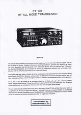Service Manuel D'Instructions pour Yaesu FT-102