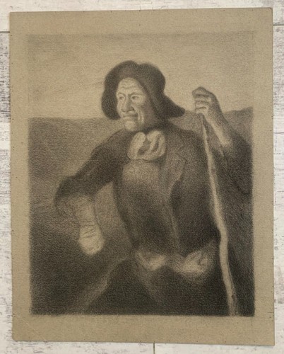 Fusain portrait homme - homme, breton