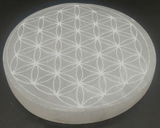 Fleur de vie sélénite plaque