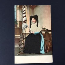 CPA Ancienne Alsacienne 1910 Carte Postale Gaufrée avec Soie Antique Postcard PC